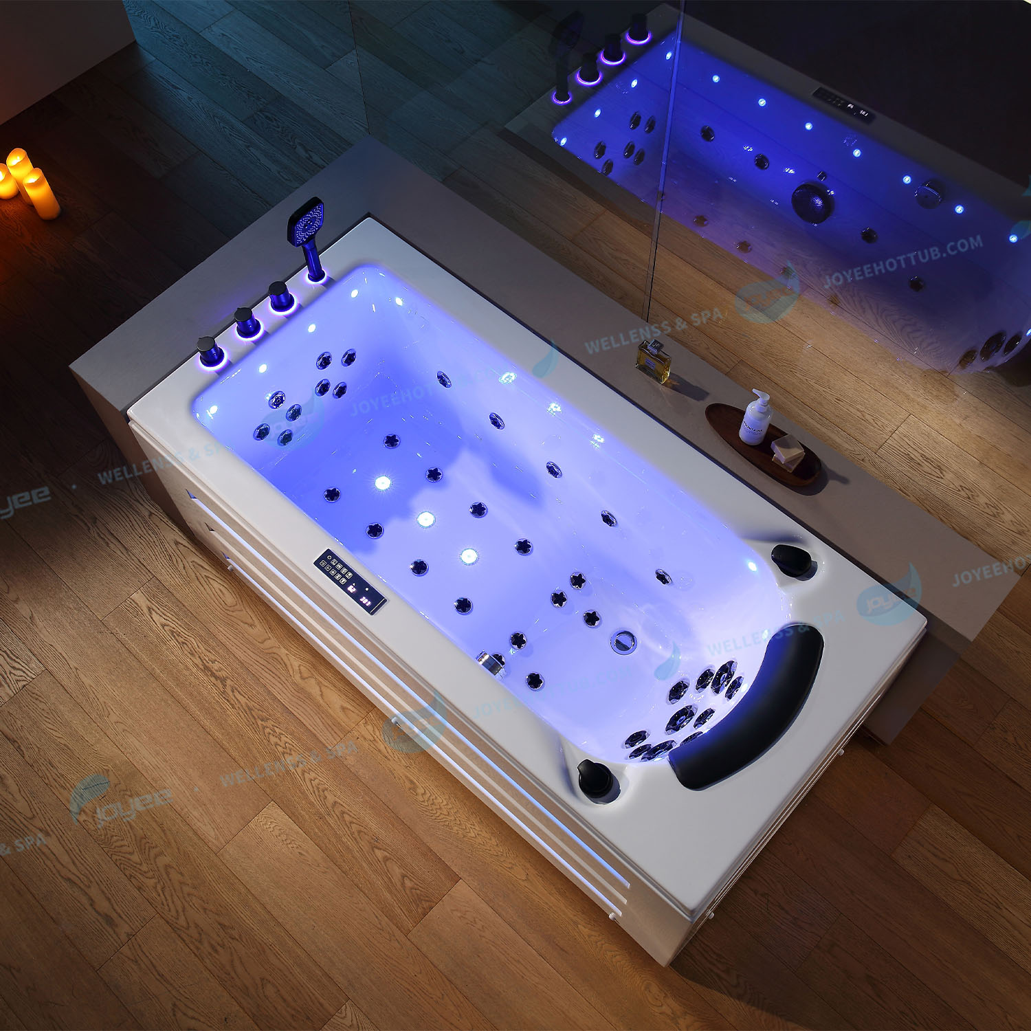 bathtub with back massage jets