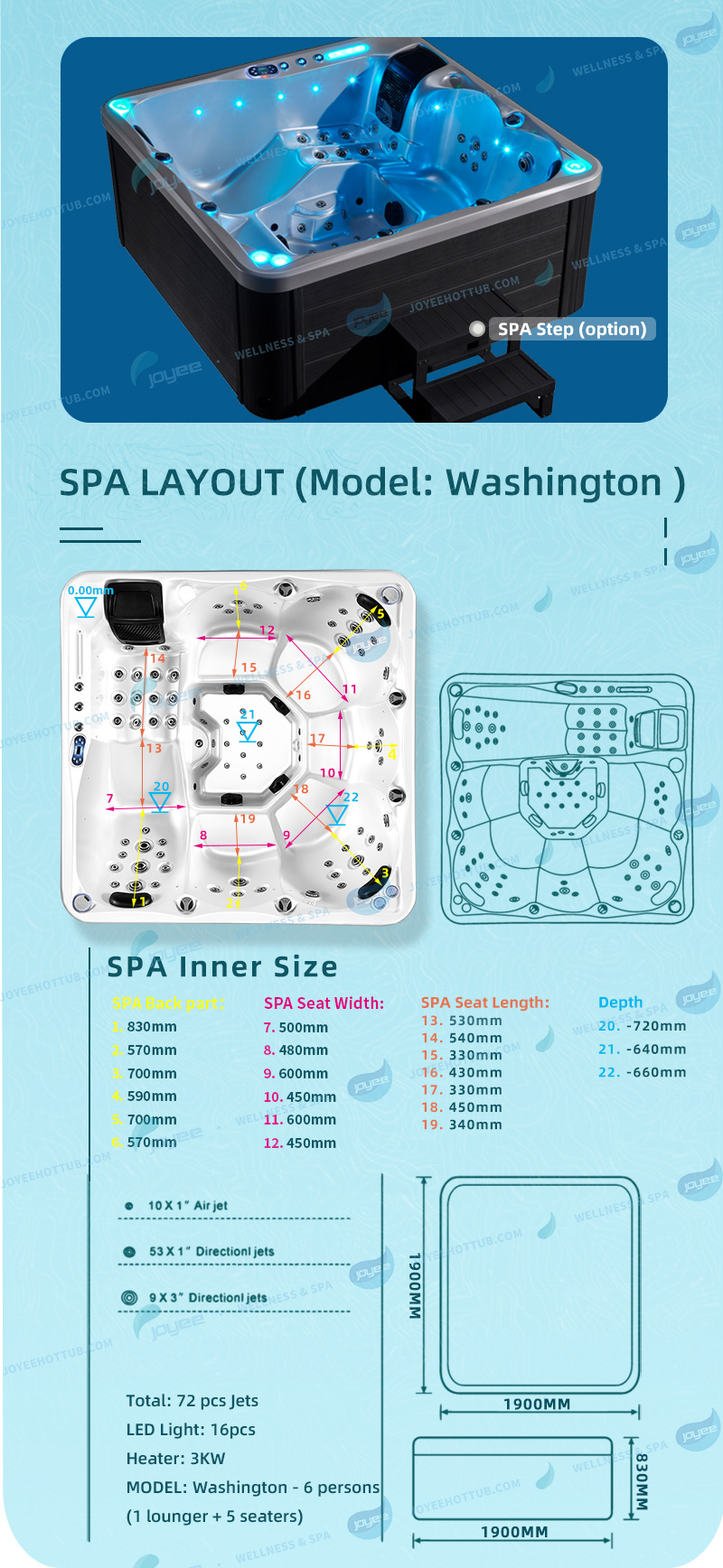 washington spa layout