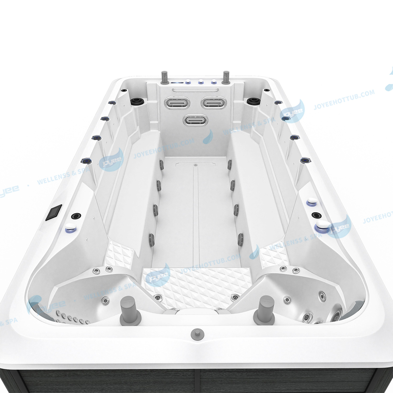 Swim Spa Fiberglass Swimming Pool | Large Outdoor Spa Pool Hot Tub Combo - JOYEE