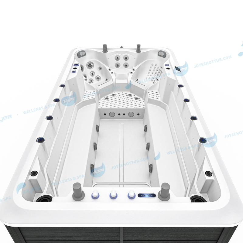 Swim Spa Fiberglass Swimming Pool | Large Outdoor Spa Pool Hot Tub Combo - JOYEE