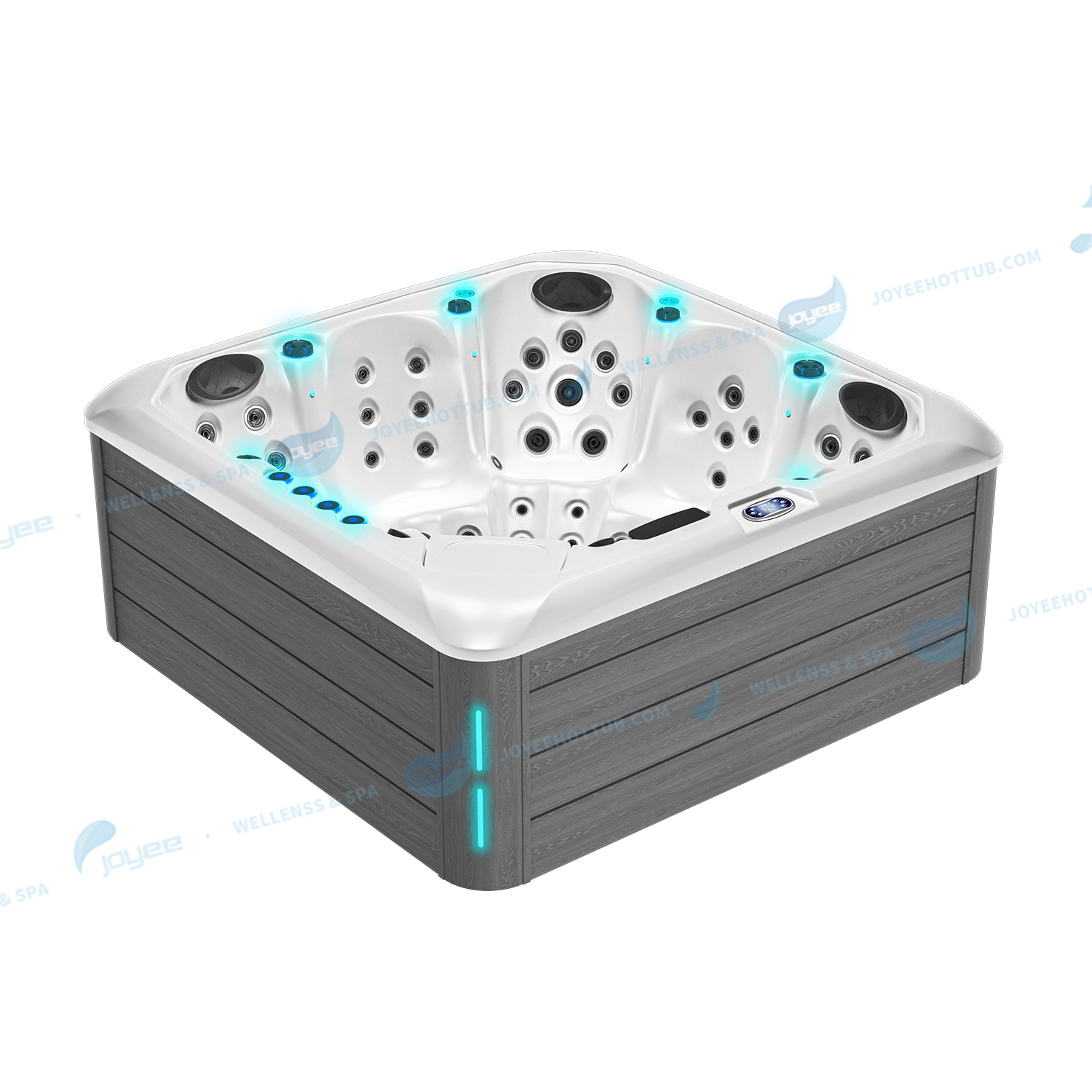 outdoor jacuzzi with light