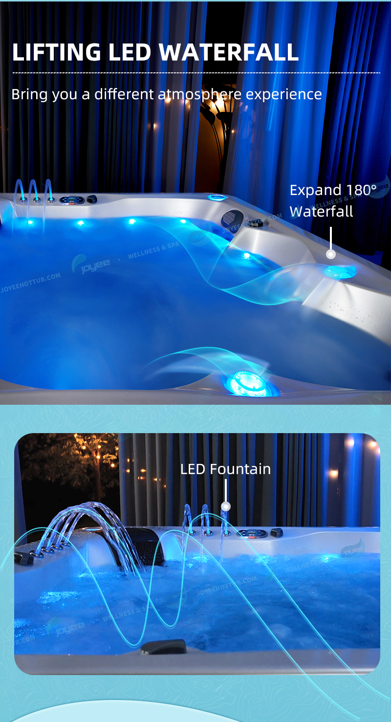 jacuzzi outdoor spa (5) led watefall