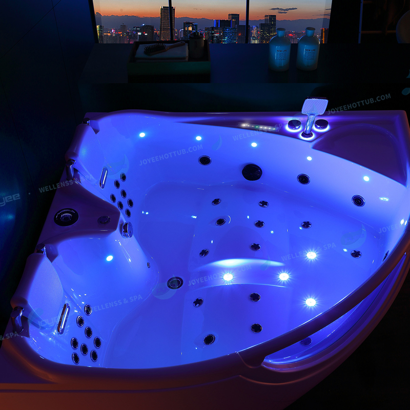 Bathtub Acrylic Whirlpool | 2 People Glass Jacuzzier Corner Massage Spa - JOYEE 