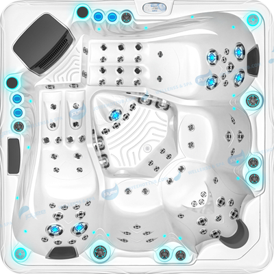 Hydro Massage Spa Tub | Acrylic Outdoor Spa Hot Tub with LED Light - JOYEE