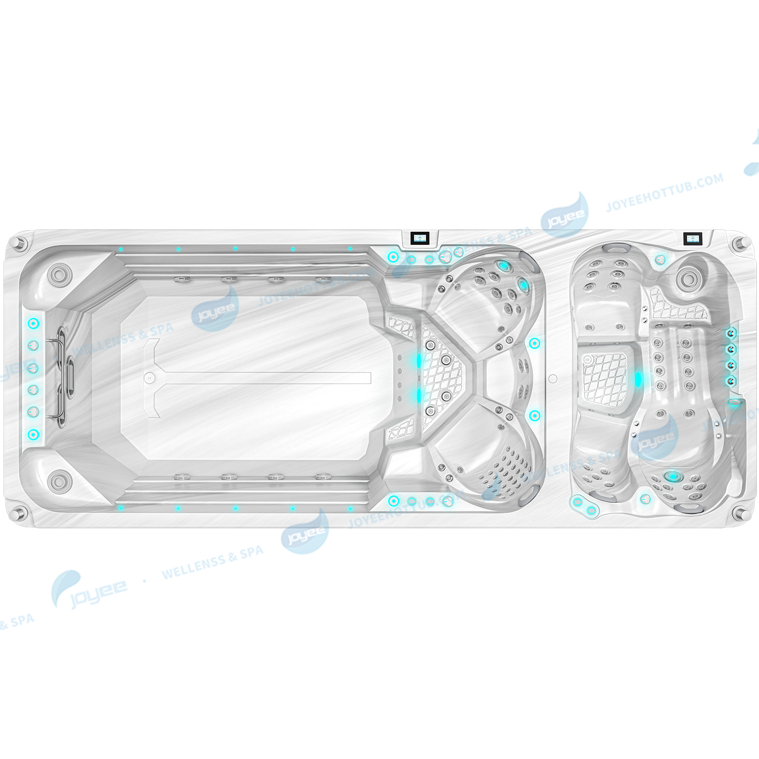 Acrylic Outdoor China Swim Spa | 6 People Large Swimming Pools Spa - JOYEE