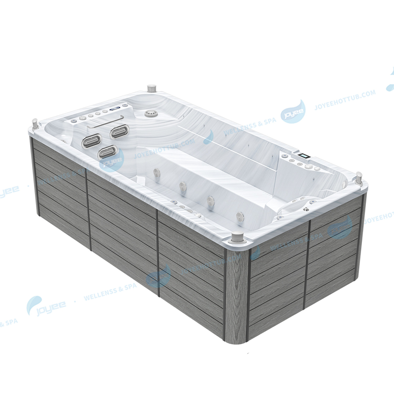 Swim Spa Fiberglass Swimming Pool | Large Outdoor Spa Pool Hot Tub Combo - JOYEE