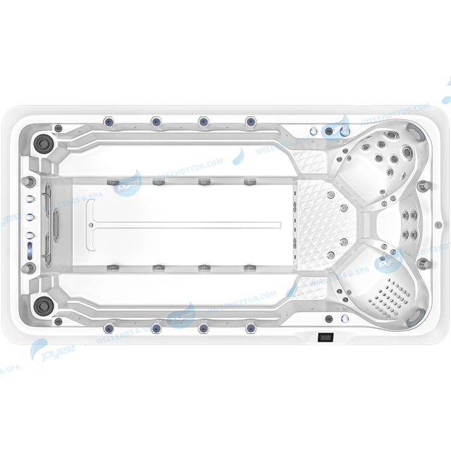 Swim Spa Fiberglass Swimming Pool | Large Outdoor Spa Pool Hot Tub Combo - JOYEE