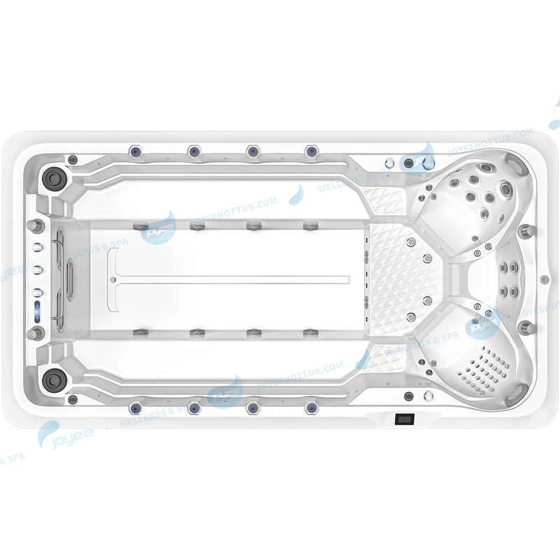 Swim Spa Fiberglass Swimming Pool | Large Outdoor Spa Pool Hot Tub Combo - JOYEE