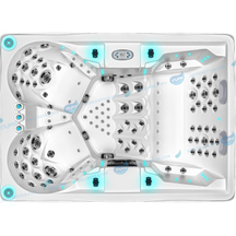 4 Persons Hydromassage Outdoor Tub | Whirlpool Hottub with Waterfall - JOYEE