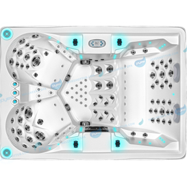 4 Persons Hydromassage Outdoor Tub | Whirlpool Hottub with Waterfall - JOYEE