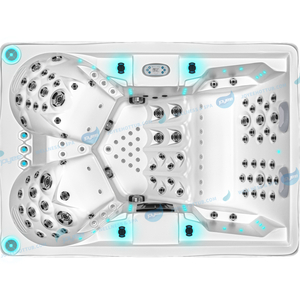 4 Persons Hydromassage Outdoor Tub | Whirlpool Hottub with Waterfall - JOYEE