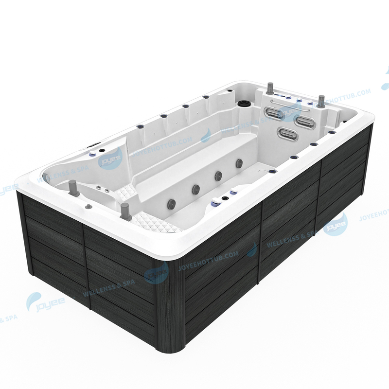 Swim Spa Fiberglass Swimming Pool | Large Outdoor Spa Pool Hot Tub Combo - JOYEE