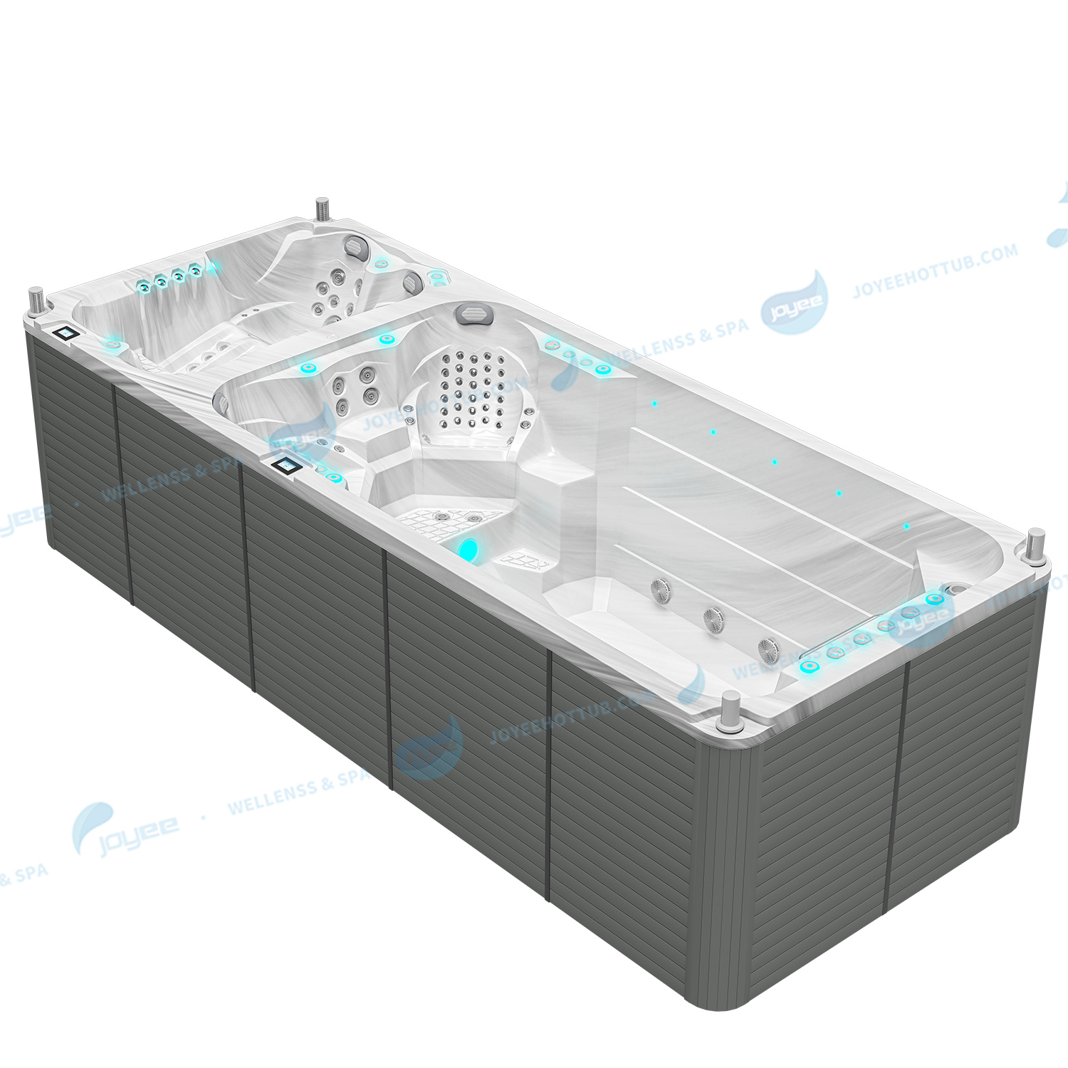 Acrylic Outdoor China Swim Spa | 6 People Large Swimming Pools Spa - JOYEE