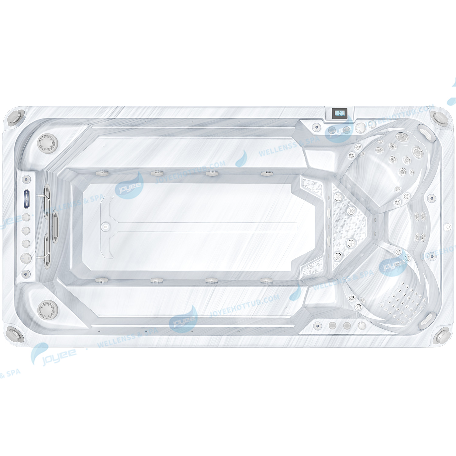 Swim Spa Fiberglass Swimming Pool | Large Outdoor Spa Pool Hot Tub Combo - JOYEE