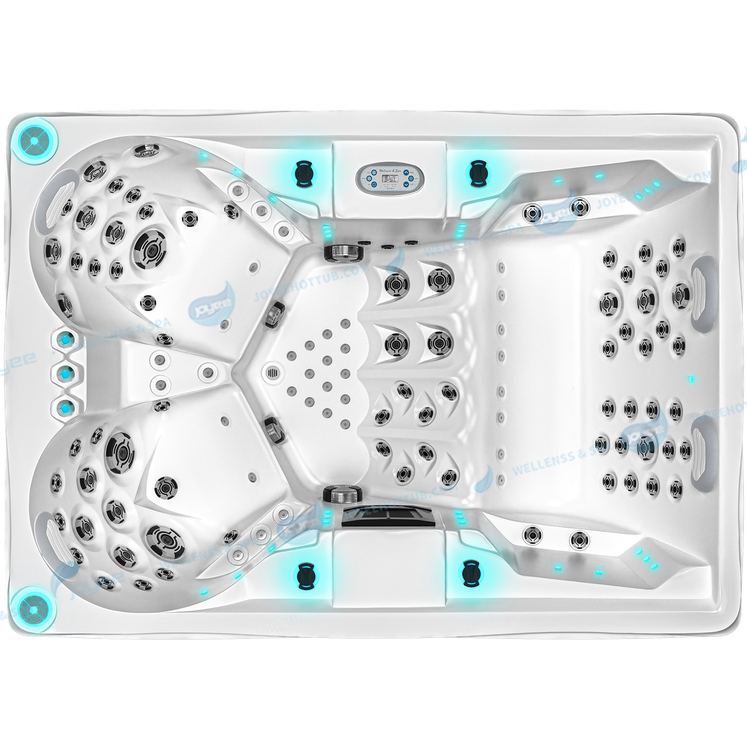 4 Persons Hydromassage Outdoor Tub | Whirlpool Hottub with Waterfall - JOYEE