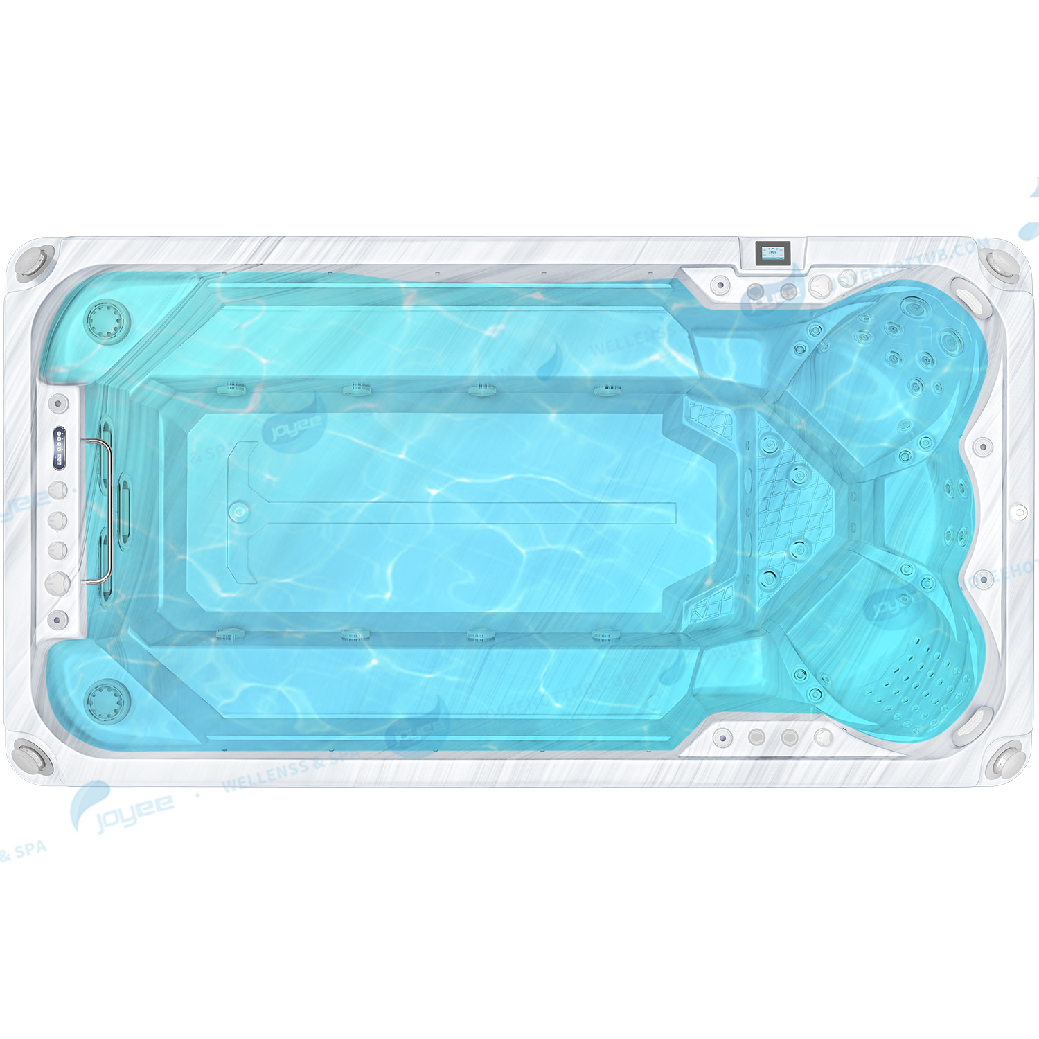 Swim Spa Fiberglass Swimming Pool | Large Outdoor Spa Pool Hot Tub Combo - JOYEE